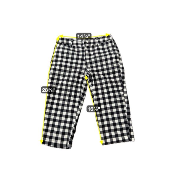 St. Johns Bay Black White Gingham Capri Pants With Stretch Sz 10 - Picture 8 of 11